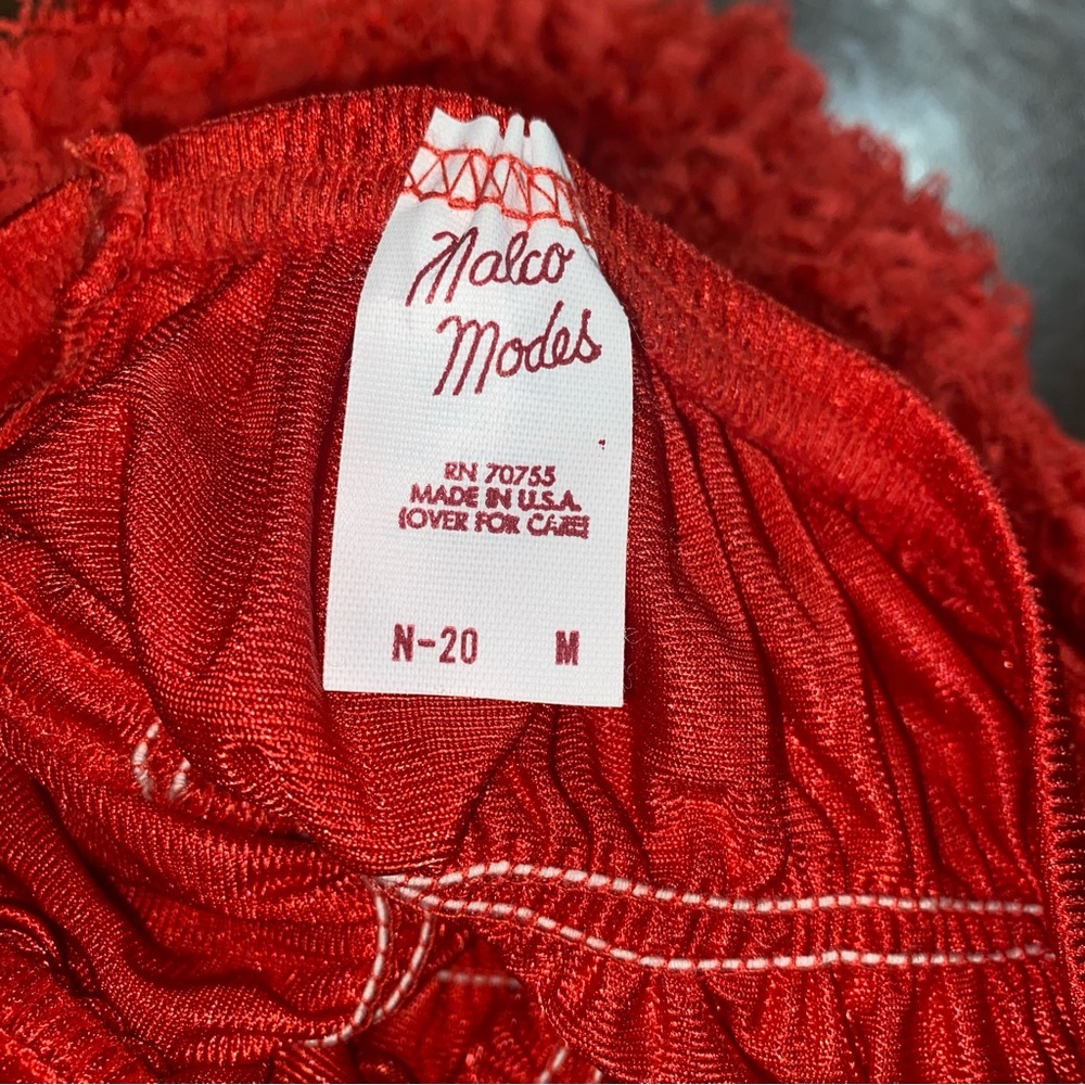 Vtg Malco Modes Red Ruffled Lace Cotton Pettipants Bloomers Panties Medium - Picture 4 of 8